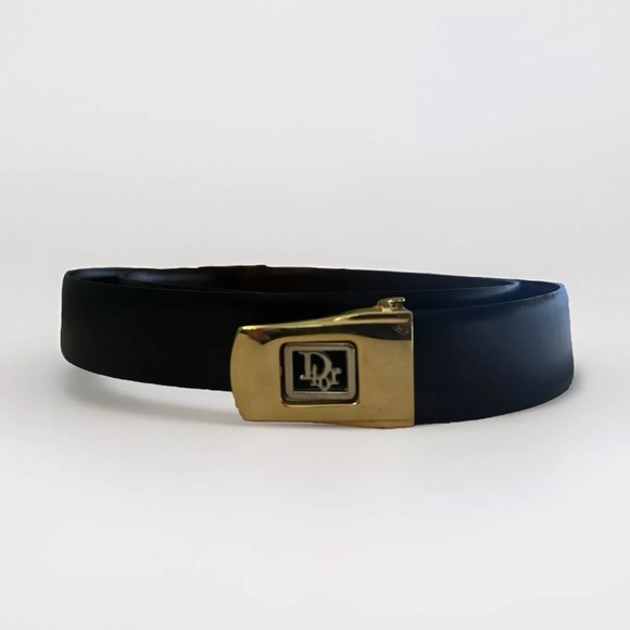 NWT!Vintage Christian Dior Belt Reversible- Push Center Prestine Condition Sz 38 - Picture 1 of 3